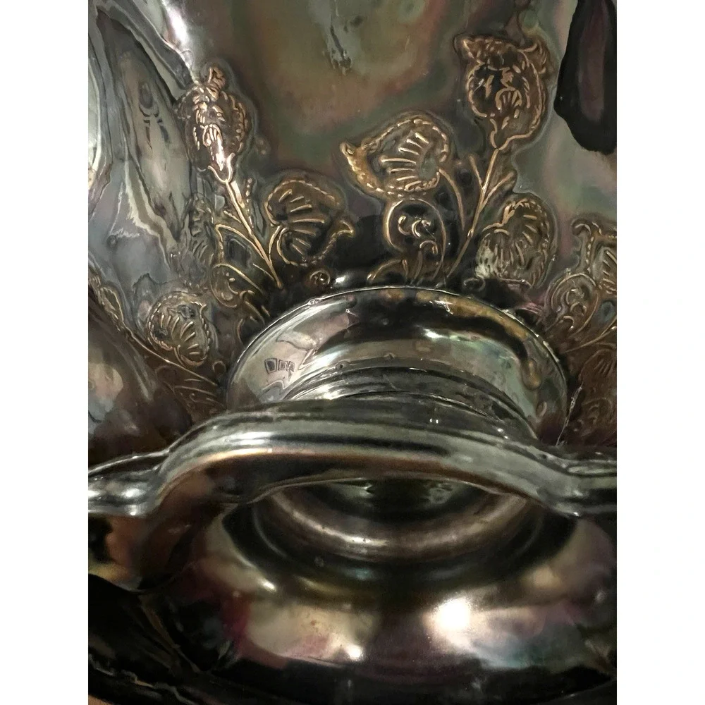 Nov 25, 1851 Wedding Cake Silver Plate Basket Monogram Antique Handled Ornateget